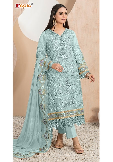 C1824 Rosemeen By Fepic Organza Embroidered Work Pakistani Salwar Kameez Wholesale Price In Surat